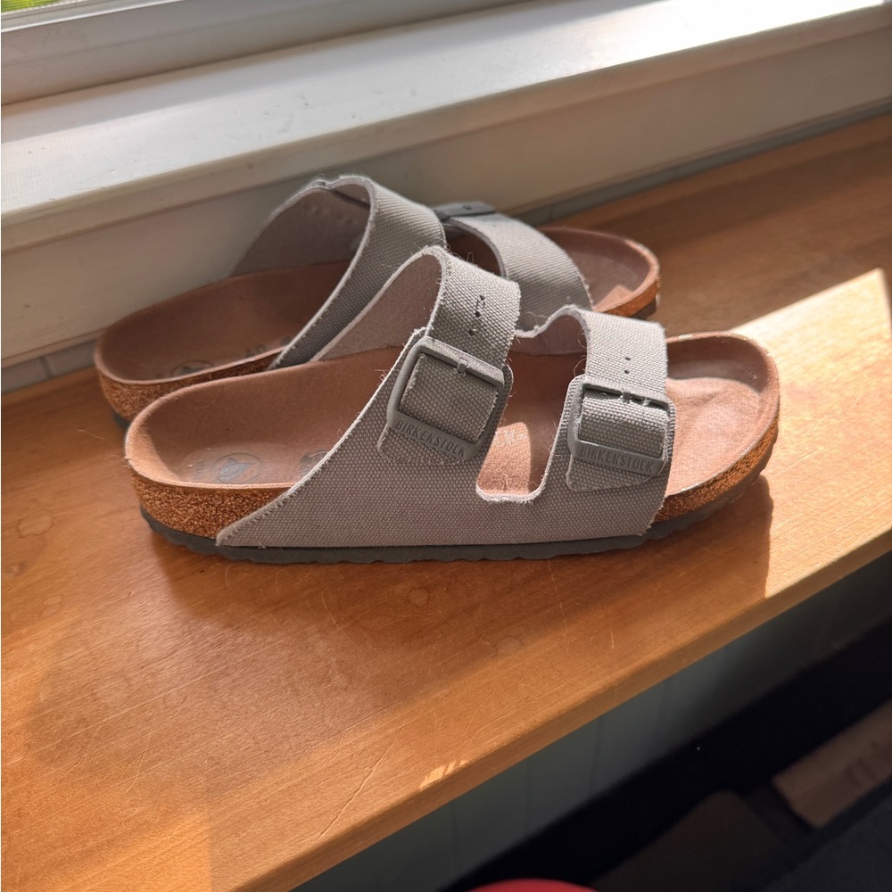 Birkenstock Vegan Canvas Sandals in Teal Narrow Width